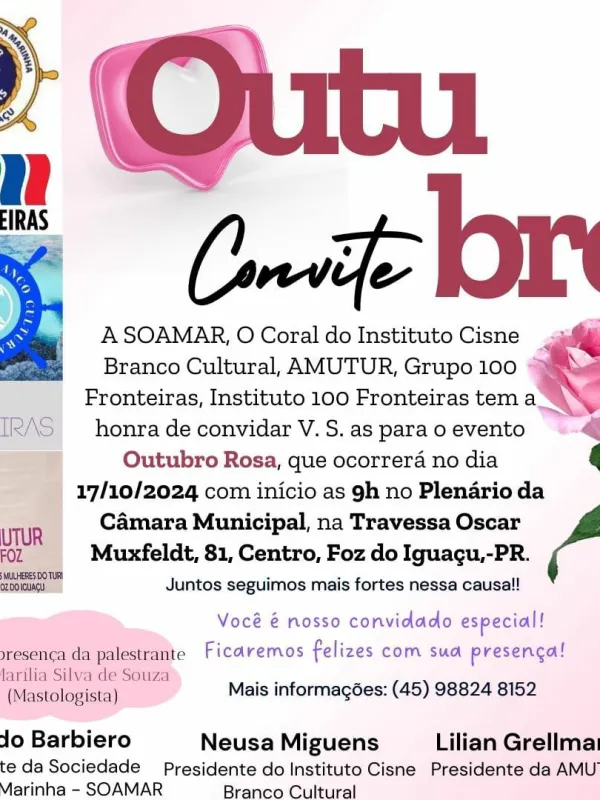 Outubro Rosa: Palestra de Conscientização sobre o Câncer de Mama em Foz do Iguaçu